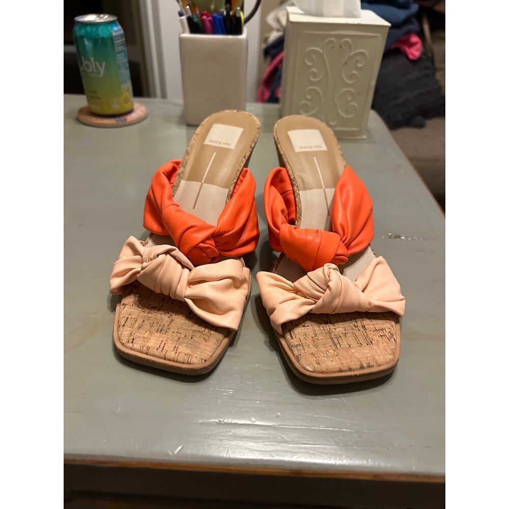 Dolce Vita Adorable Wedge Sandals orange and peach cruise vacation - Picture 2 of 9